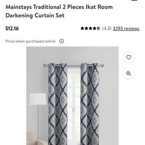 30x84” Mainstay Curtains 2 Panels
